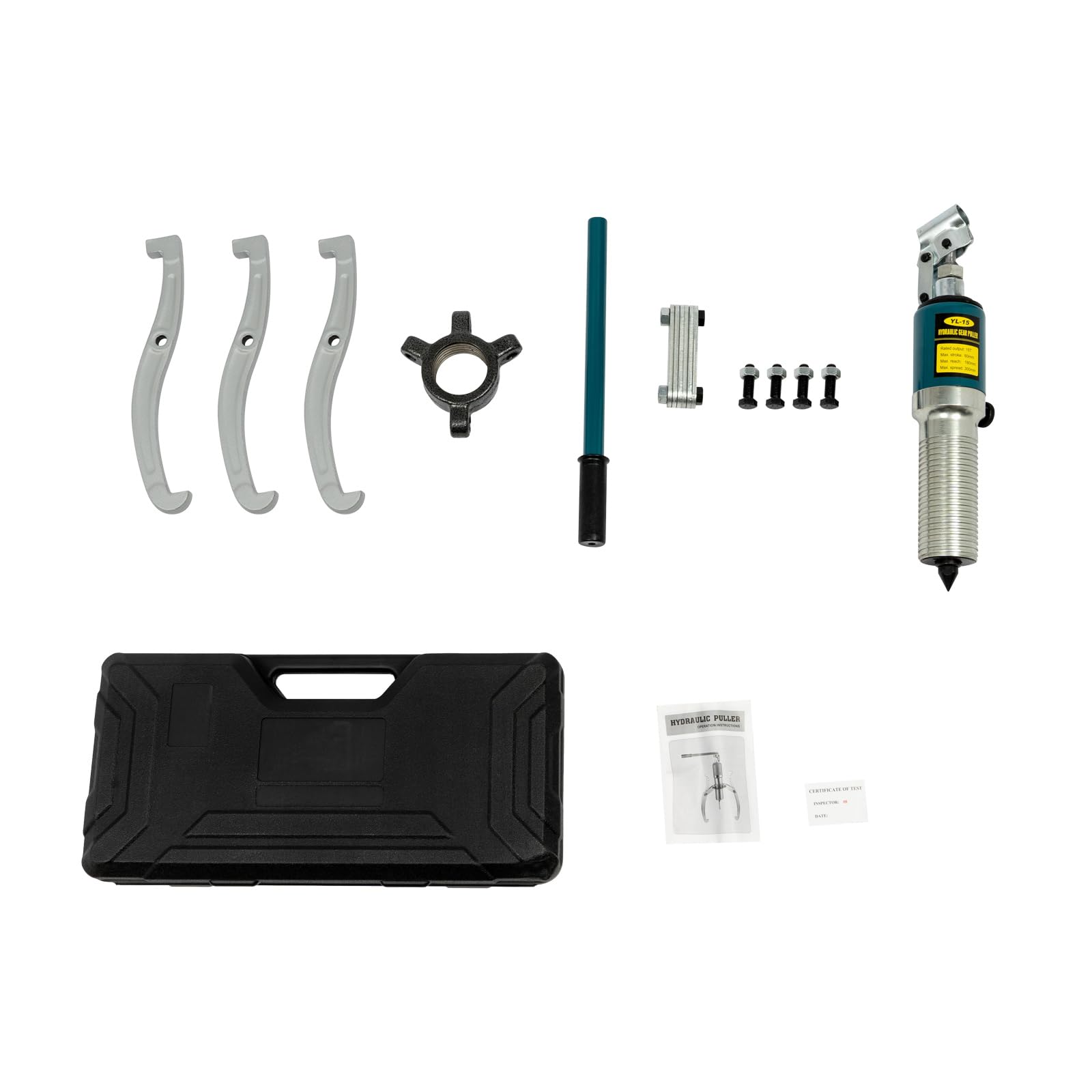 Extractor hidráulico de cojinetes 15T, extractor de cigüeñal, 3 mandíbulas o 2 mandíbulas intercambiables, juego de extractores hidráulicos integrales