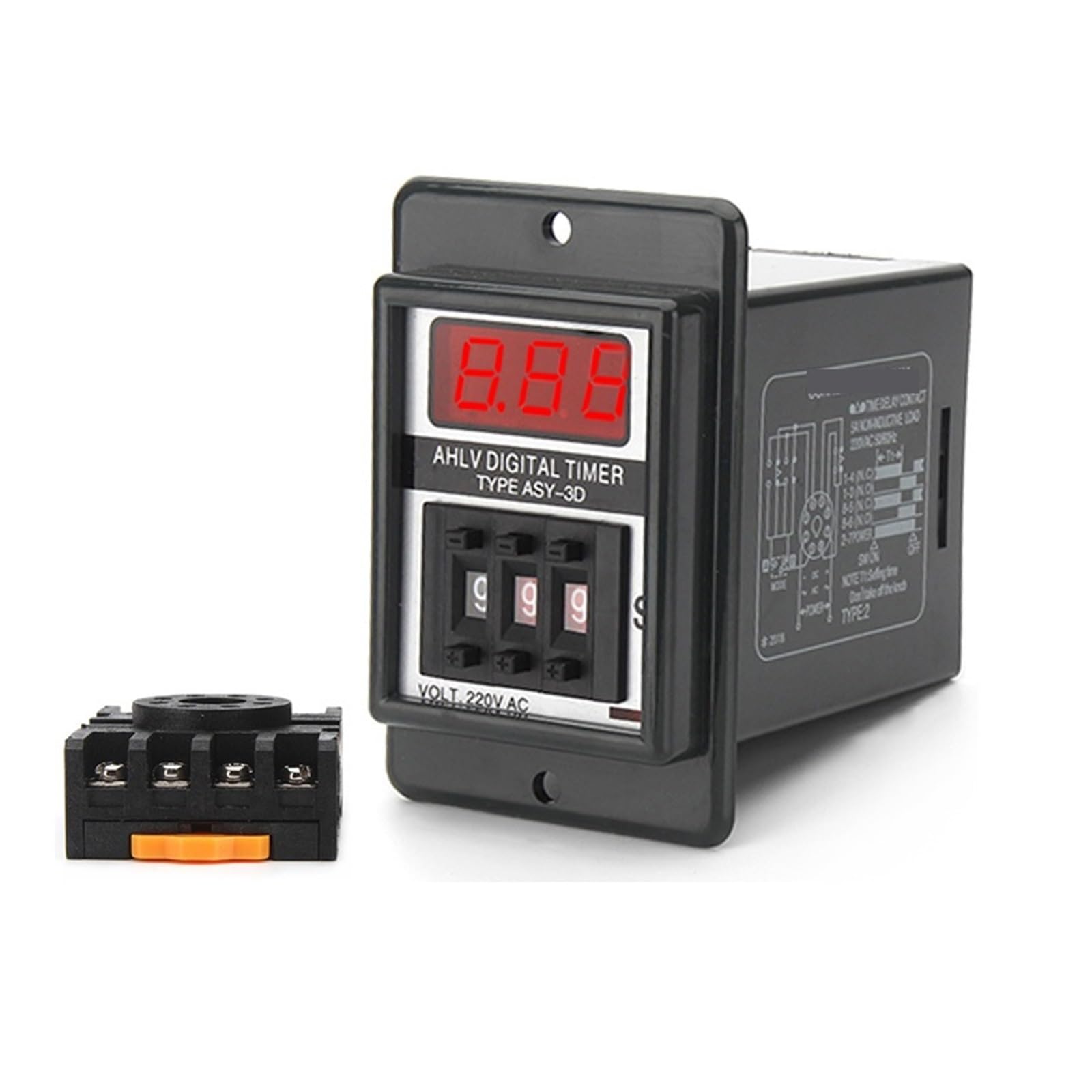 Relais temporisé ASY-3D programmable 99.9M pour automatisation précise AC220V