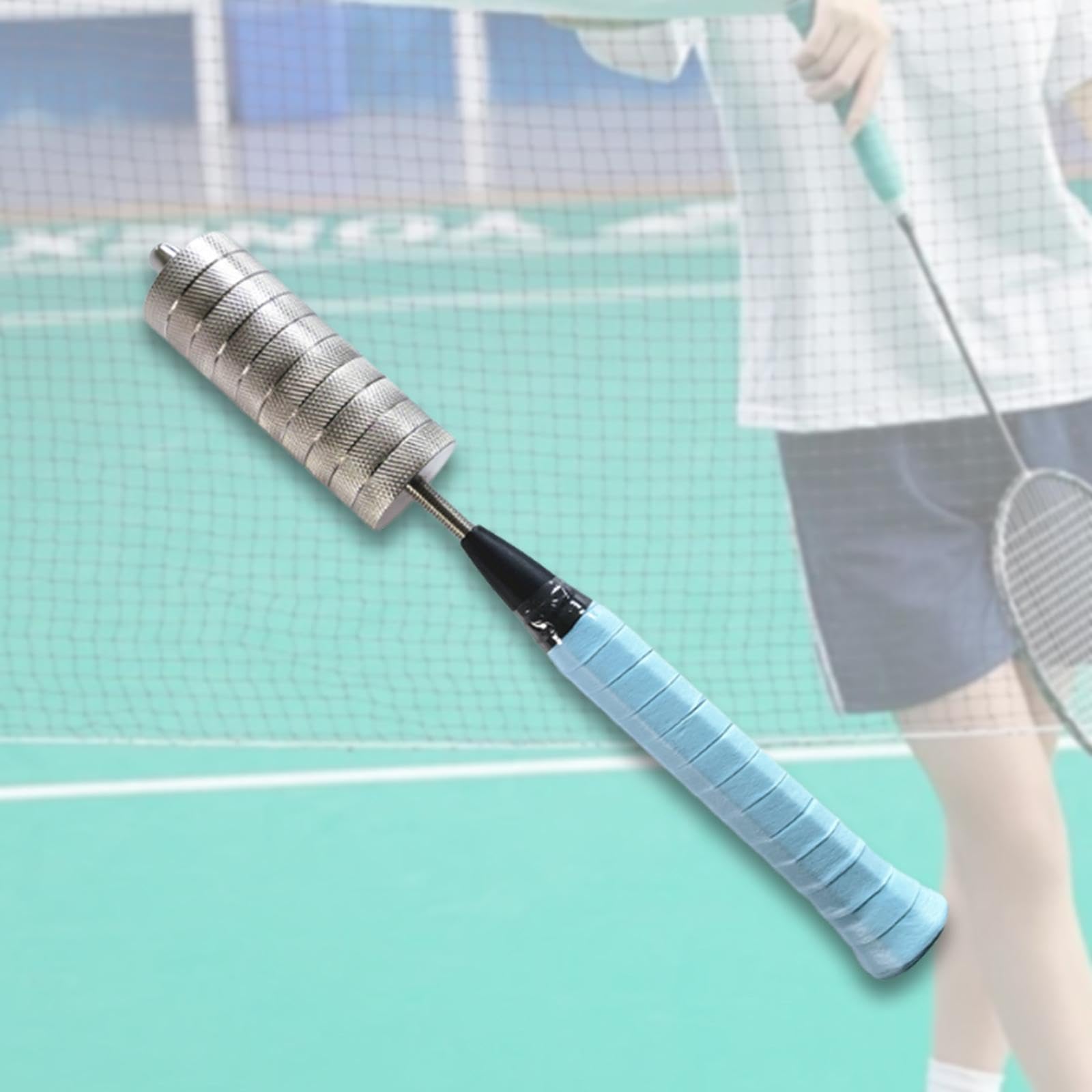 Oshhni Racchetta da Badminton, Bastone da Riscaldamento per Allenamento Swing, Precisione Migliorata, Strumento Ausiliario Leggero con Promemoria del Tempo