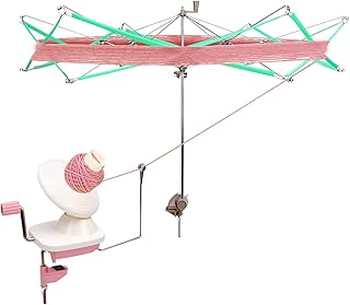 WODHMIEY Yarn Winder Hand Crank Yarn Ball Winder Manual Portable Yarn Winder for Crocheting, Yarn Swift and Holder, Compact Yarn Roller Tool, 2PCS Set, Crochet Tools and Accessori…