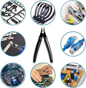 Wire Cutters, Flush Cutters Precision Spring-Loaded Side Cutter, Heavy Duty Diagonal Cutting Pliers in CRV Steel for Electrical, Home DIY, Jewelry Crafts, Coil Making Tools (#1 Black)