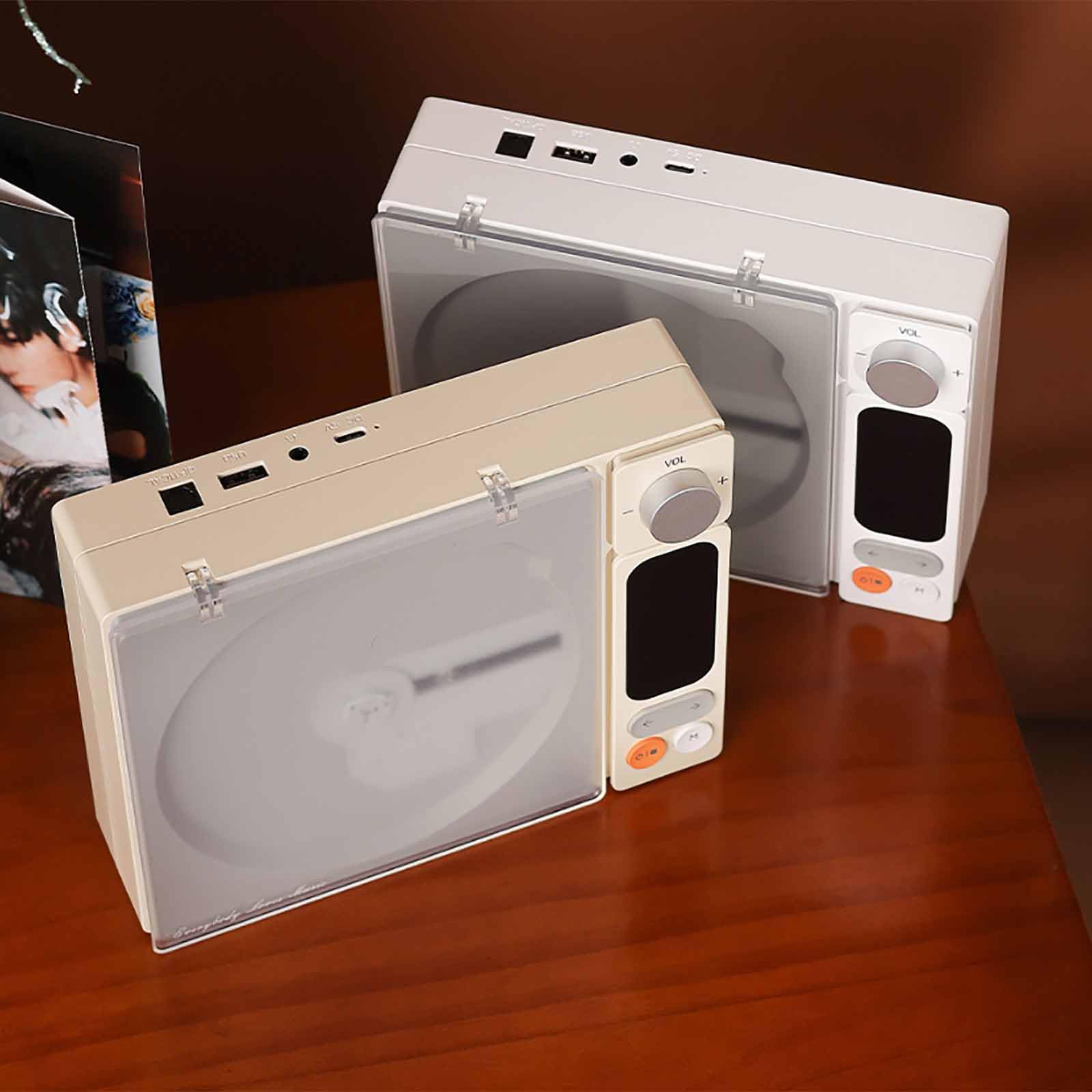 Lettore CD portatile, ricaricabile e compatto, con suono ad alta fedeltà multiformato e altoparlanti integrati, leggero e resistente, per casa, ufficio, viaggi