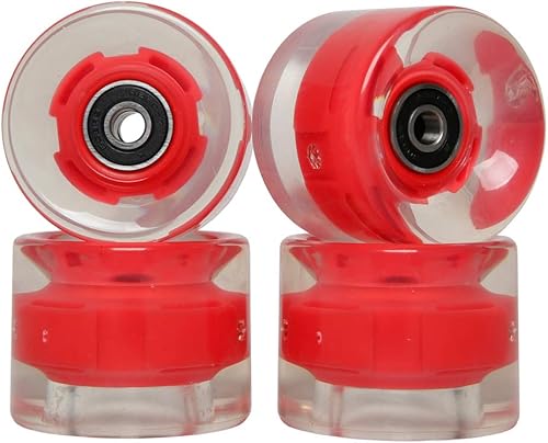 FREEDARE - Ruedas de patineta con rodamientos de 2.362 in, ruedas de longboard Cruiser Wheels Street (transparente, juego de 4)