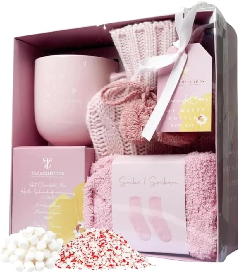 Hot Chocolate Gift Set with Mug, Marshmallows, and Mini Winter Hot