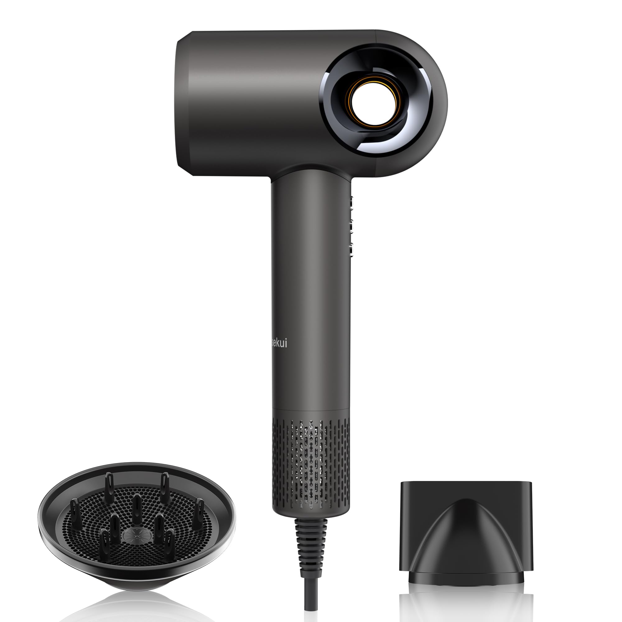 Hair Dryer, High-Speed Ionic Low Noise Blow Dryer with Diffuser for Fast Drying, Professional 500 Millions Negative Ionic Thermo-Control Hairdryer,