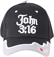 John 3:36 | Black Christian Hats for Men Womens Baseball Hat | One Size Adjustable Velcro Strap Baseball Cap | Inspirational Dad Hats for Christians