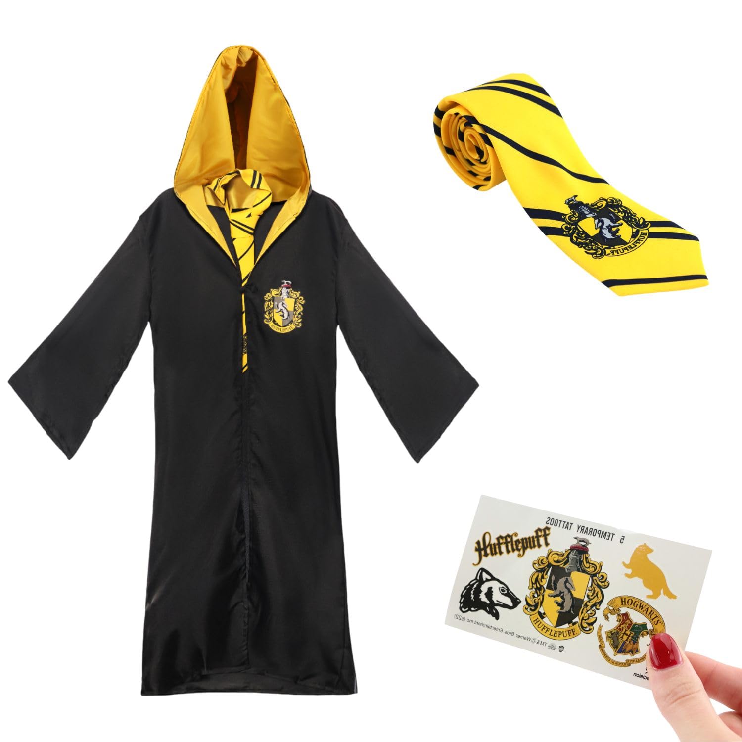 Harry Potter Hufflepuff Kids Costume Set – One Size Hogwarts Robe