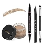 Eyebrow Pencil Makeup Kit, with Waterproof 2-IN-1 Microblading Eyebrow Pen, Eyebrow Pomade, Eyeliner and Dual-ended Eyebrow Brush, Brow Pencil Kit for Natural Eyebrows - Blonde