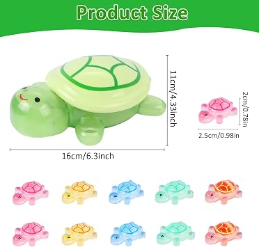 Resin Animals Turtles Set: 1 Large 17cm Storage Turtle Lid Opens + 10 Mini Resin Sparkle Turtles, Ocean-Themed Decor for Garden, Aquarium,Miniature Landscape Home Decoration
