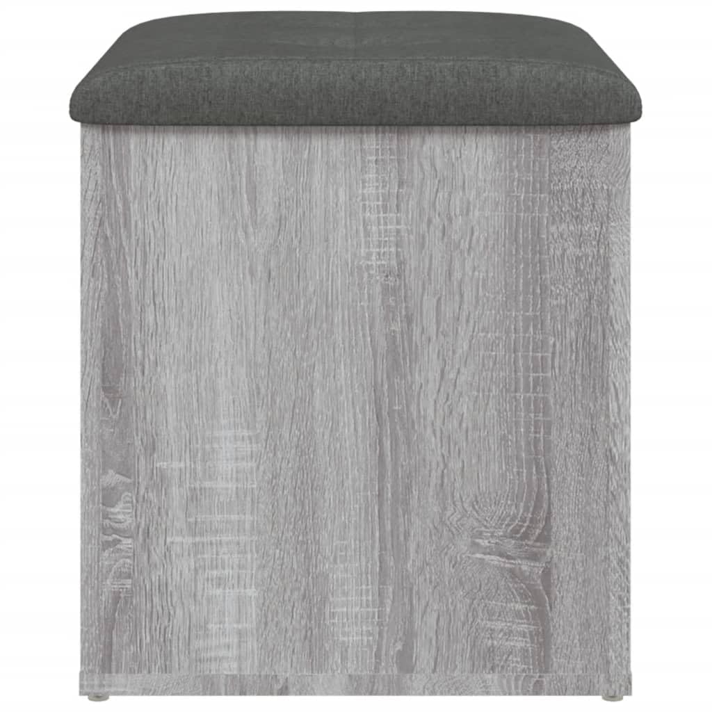 Sitzbank mit Stauraum Grau Sonoma Holzwerkstoff 42x42x45 cm mit gepolstertem Kissen als Flurbank Garderobenbank Schuhbank Aufbewahrungsbank für Diele Wohnzimmer Schlafzimmer