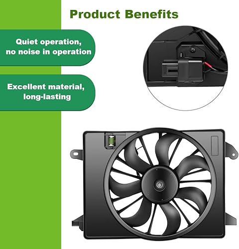 Miniatura 2 de SCITOO Ventilador de refrigeración para radiador compatible con 622550 674-01031 68050129AA, repuesto para Chrysler 300 2009-2017 para Dodge