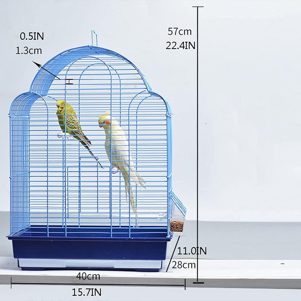 Universal Birdcage Bird Carrier Fashionable Birdcage Tiger Skin Black Peony Parrot Wrought Iron Birdcage with Feeding Cup for Small Birds, Finches, Love Birds Parrot Cage Outdoor Bird Aviary