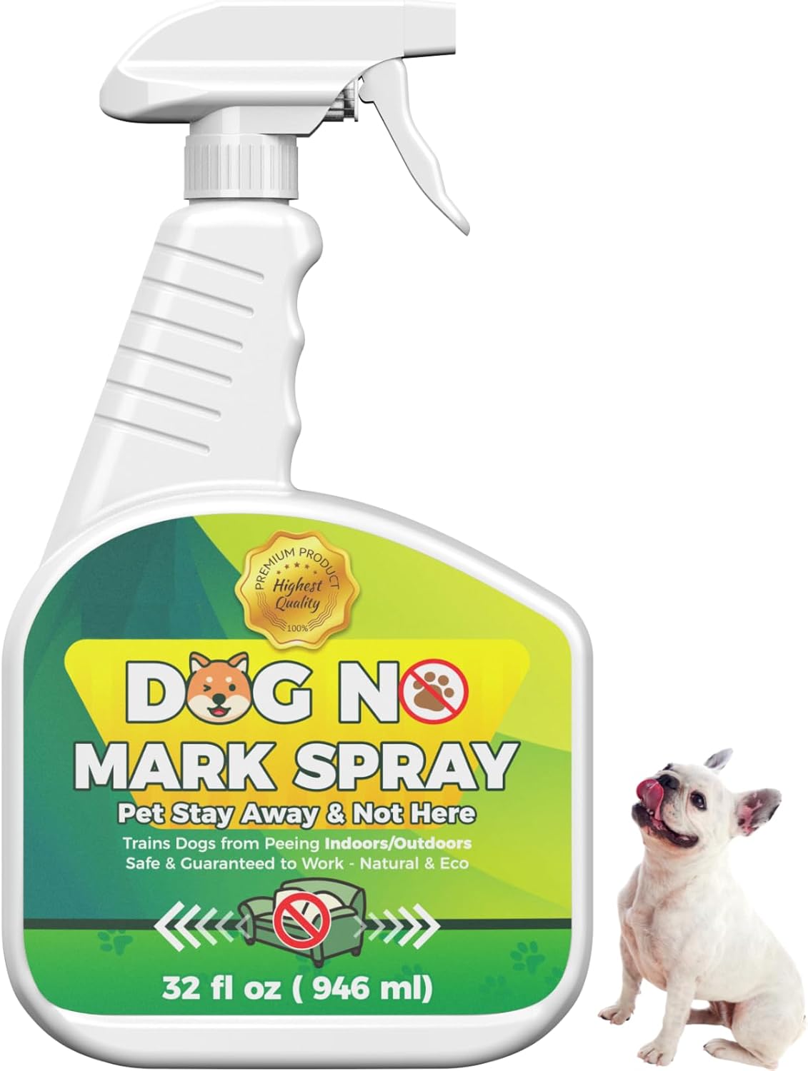 32.0 Fl Oz Dog No Pee Spray - Stop Mark Housebreaking Training Solution - Safe No Pee Here Spray for Indoor & Outdoor Use - Anti Pee Spray for Dogs