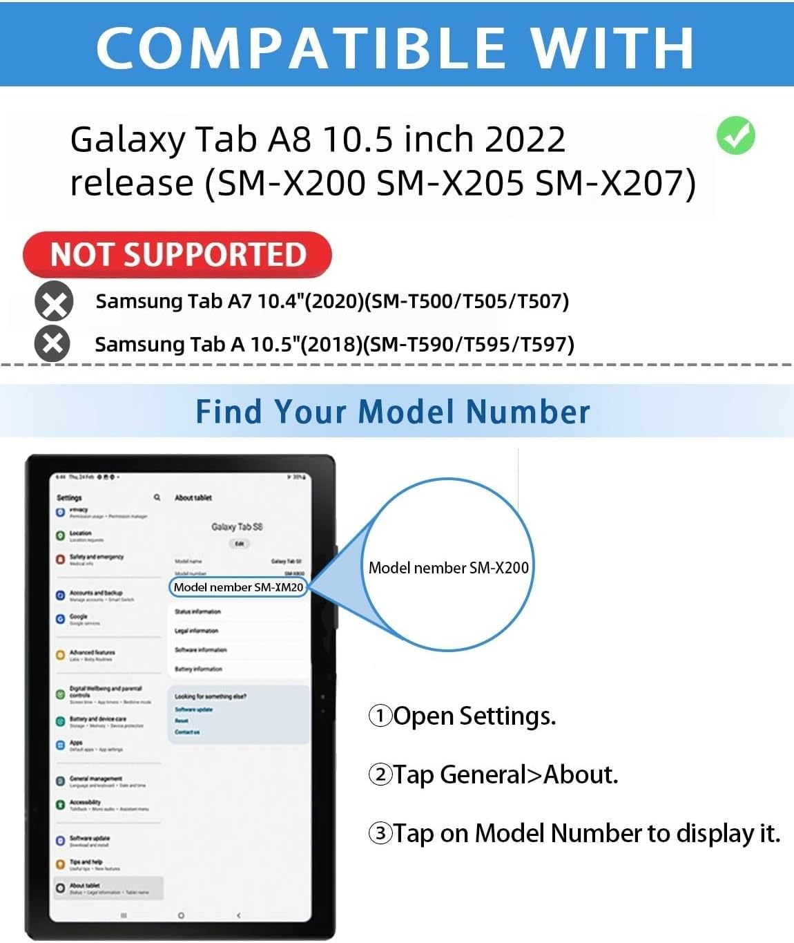 keyboard case for samsung galaxy tab a8 10.5 2022, samsung a8 tablet case with pen slot detachable keyboard with mouse (sm-x200/x205/x207) - (pink)