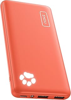 INIU Power Bank, USB C Slimmest Triple 3A High-Speed 10000mAh Phone Portable Charger, Flashlight External Battery Pack Compatible with iPhone 15 13 12 11 X Pro Samsung S20 Google LG iPad, etc (Orange)