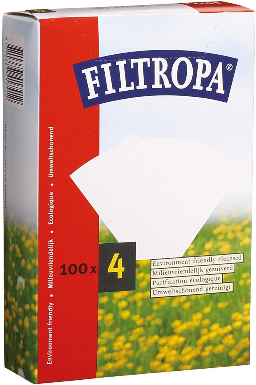 Filtropa 8640 4 Paper Coffee Filters (White, 100 Count) (Premium Edition)