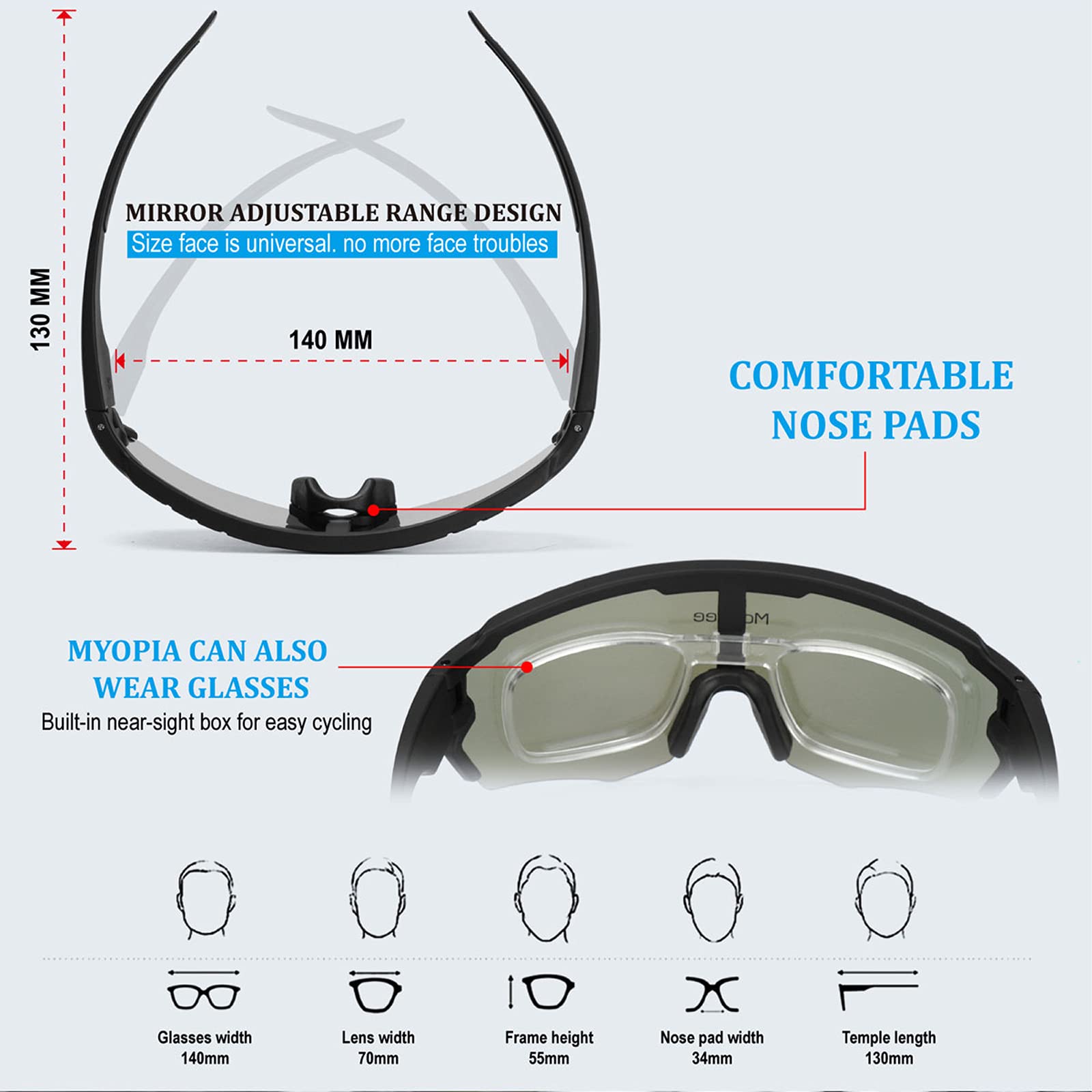 Occhiali da sole sportivi polarizzati con 3 lenti intercambiabili, da uomo e da donna, per ciclismo, guida, ciclismo, corsa, pesca (nero verde)