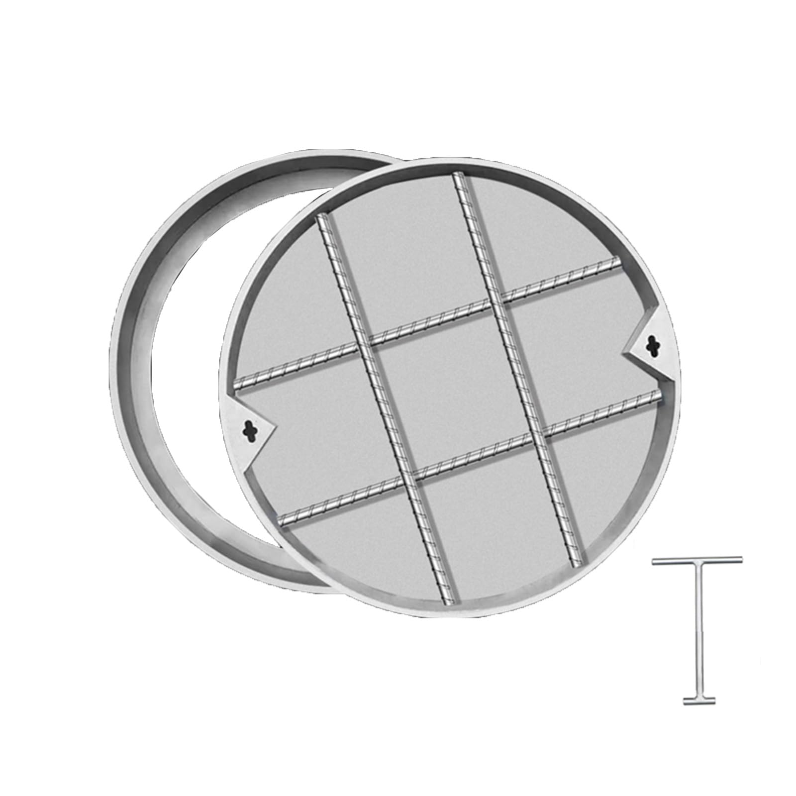 Plaque d'égout jardin et écoles en inox diamètre 70 cm