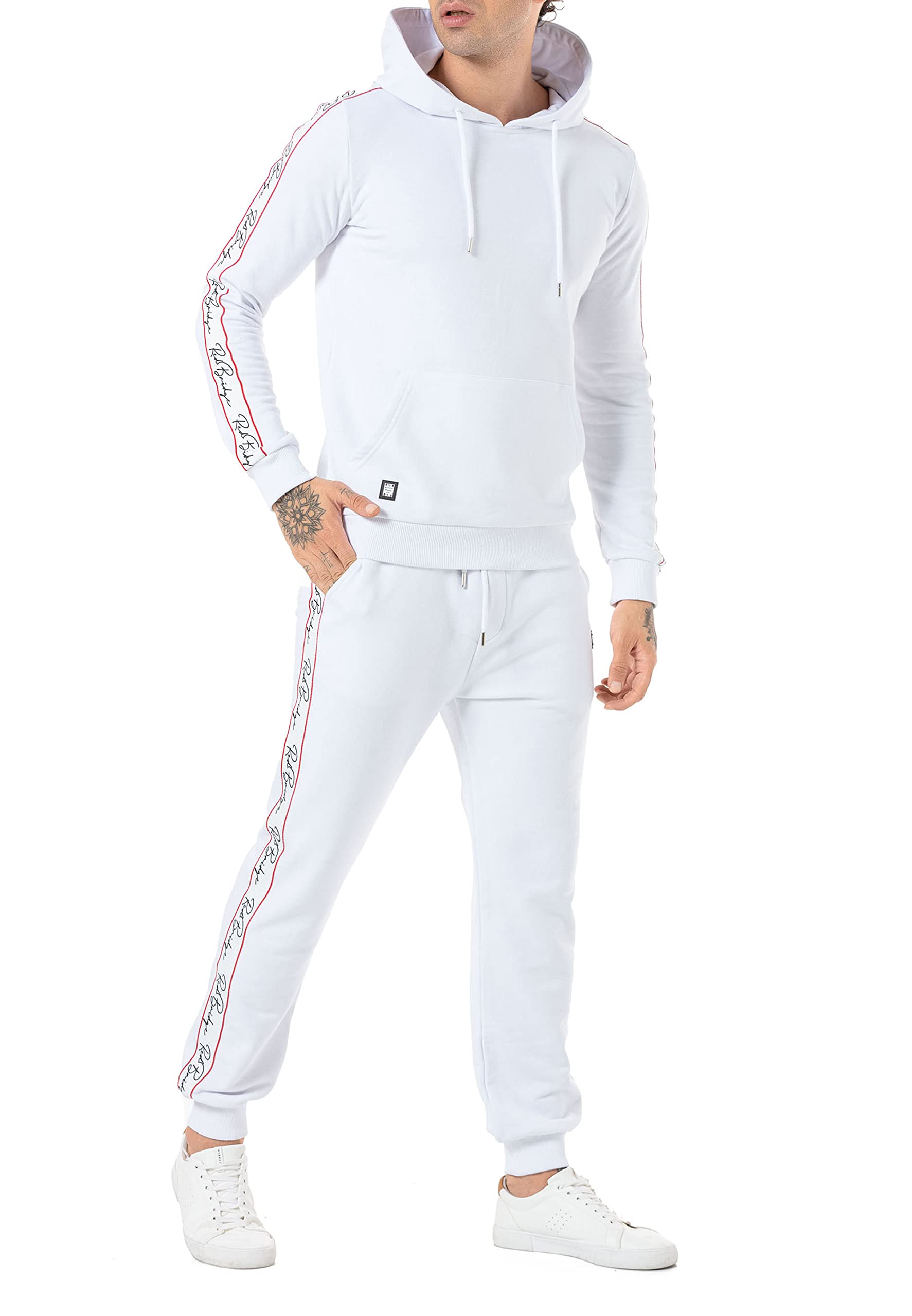 Redbridge Premium dres treningowy do biegania, 2 sztuki, z kapturem i spodnie kombinowane, Kolor biały, L