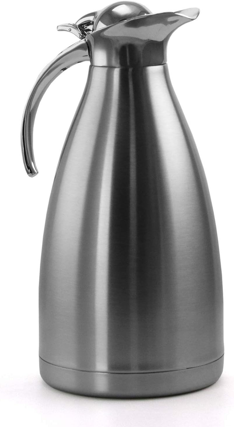 MegaChef 2L Deluxe Stainless Steel Thermal Beverage Carafe for Coffee and Tea