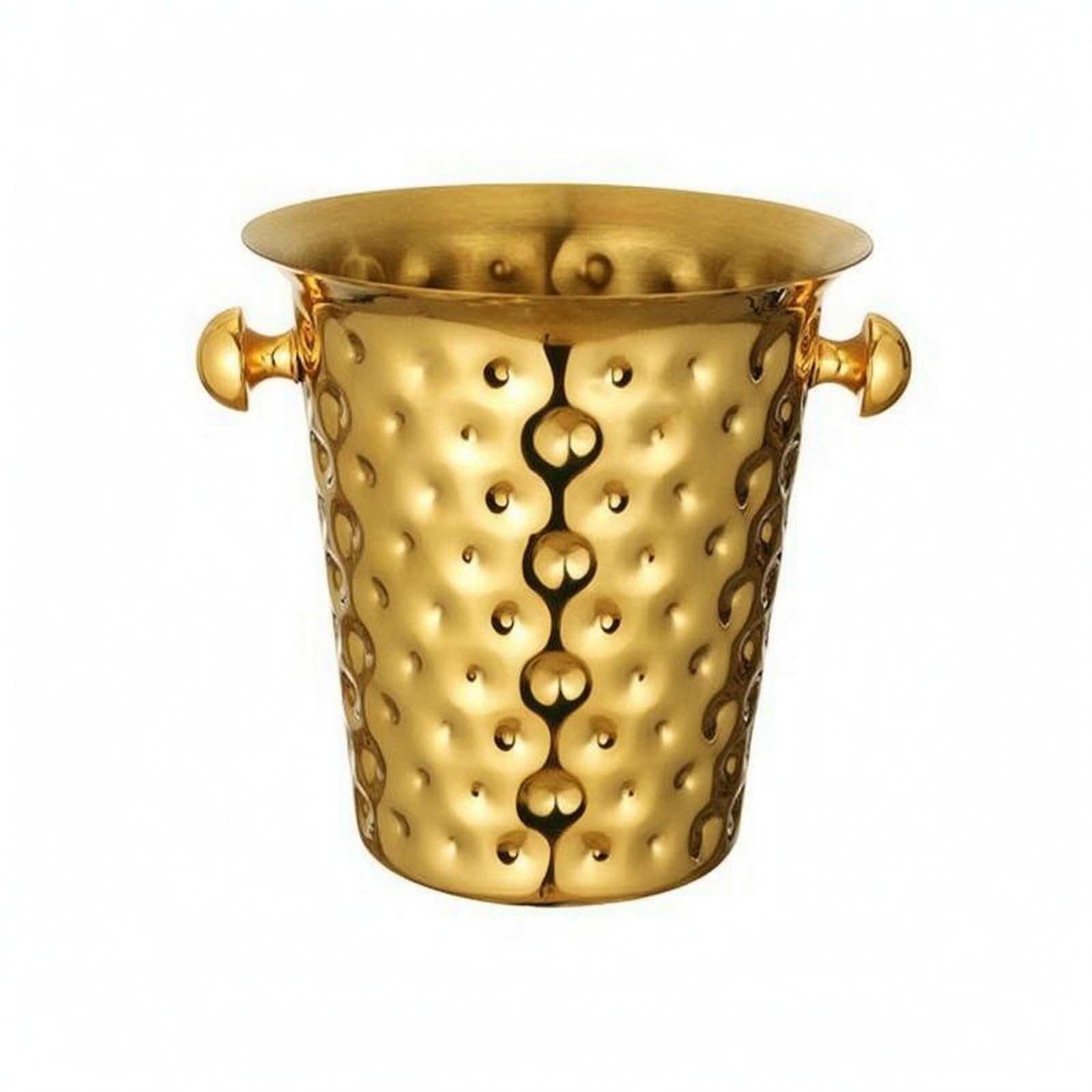 Homyl Secchiello Champagne Struttura Supporto Inox Recipiente Termico Bordo Ampio Superficie Adatto a Occasioni Eleganti Feste Private, Oro, Secchiello Per Ghiaccio Martellato A Bordo Dritto