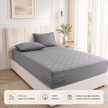 FORMEYA Yatak Koruyucu Alez Kapitone Gri Renk%100 Pamuk Fitted Alez  ar af 60 X 120