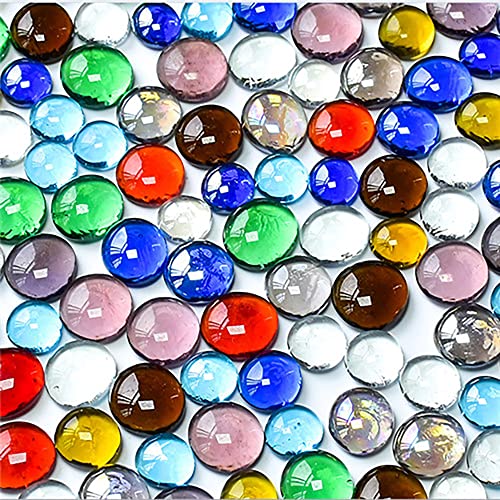 Decorative Mosaic Tiles, Irregular Circle Glass Mosaic Tiles Assorted Colorful For Crafts Glass Pieces Mosaic Projects, Diy Project 200G/Pack #TOP5
