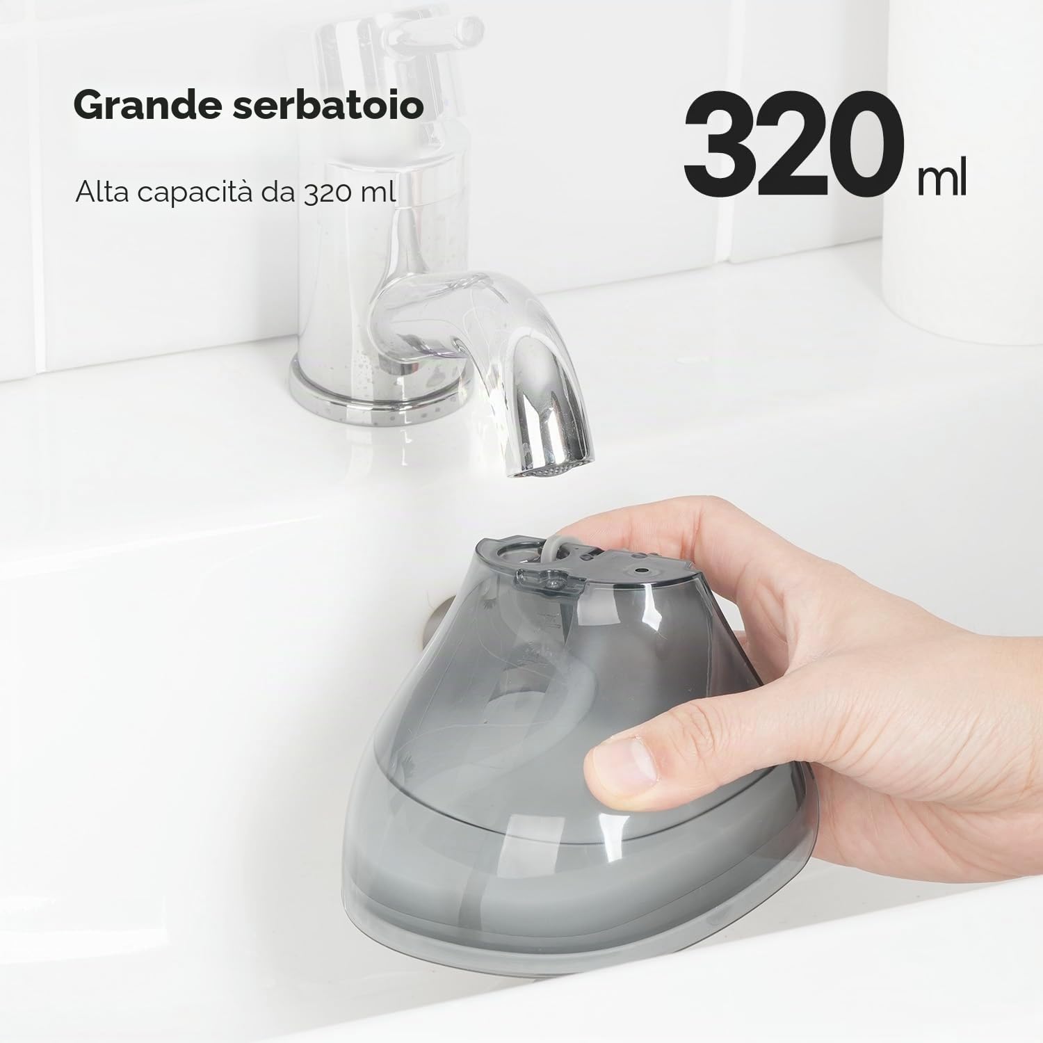 OKYUK Piastra a vapore da 1800 W, per vestiti, serbatoio dell'acqua da 320 ml, riscaldamento rapido, ferro da stiro a vapore con 2 spazzole, ideale per viaggi e casa, rimozione delle rughe contro i