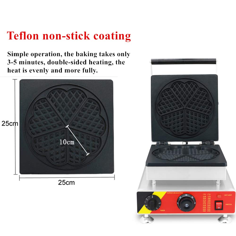 Wafflera estilo belga con control de temperatura y diseño de llenado profundo, carcasa de acero inoxidable, 220 V, ideal para gofres crujientes y esponjosos