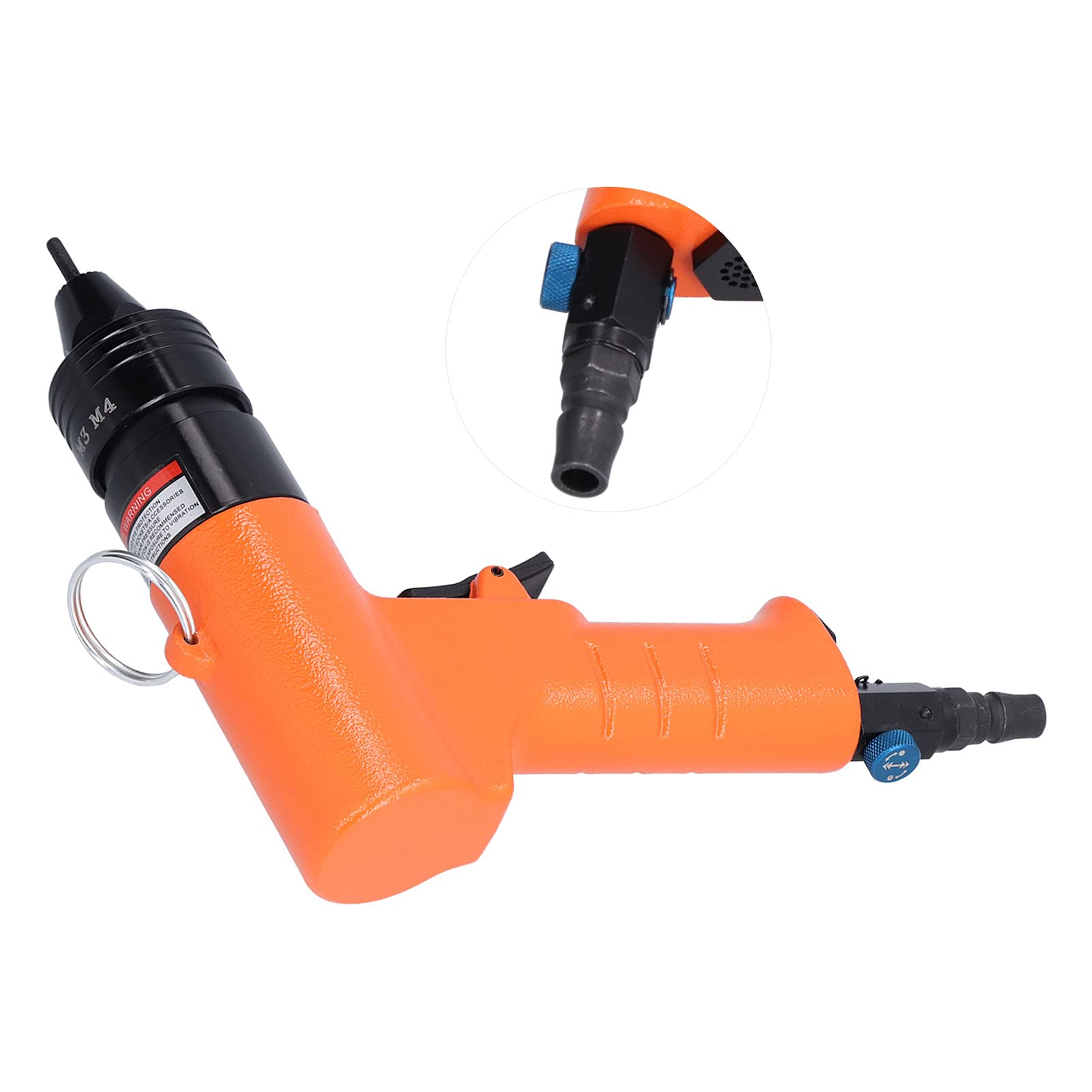 Pistola Neumática para Tuercas de Remache, Remachadora Neumática Autoblocante de Alta Precisión de 1500 RPM, Remachadora de Aire Automática con Puntas de Reemplazo Rápido para Placas de Metal,