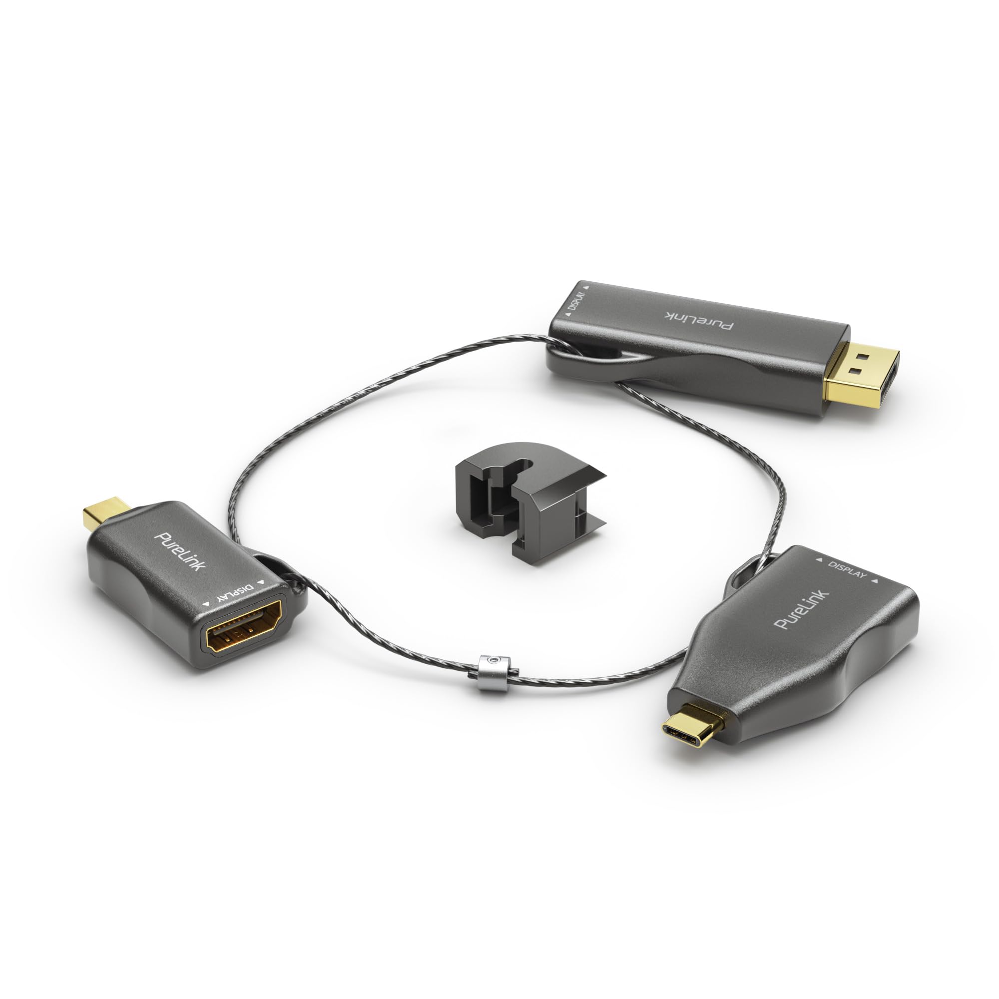 PURELINK ADAPTADOR RING KLEIN - 3X HDMI 4K60HZ - MINIDP/DP/USB-C HDMI, NEGRO