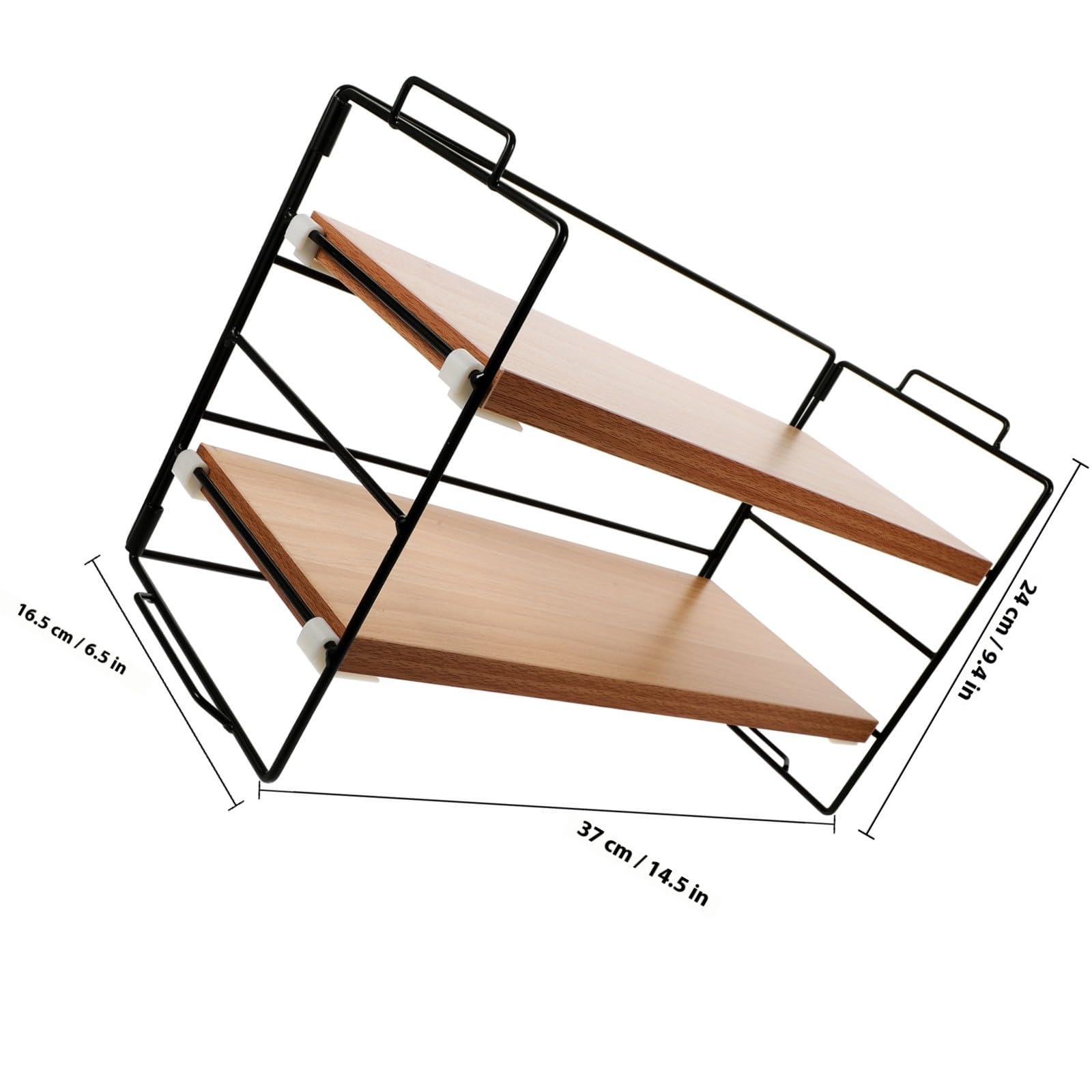 CHILDWEET Organizer Trucchi da Appoggio, Organizer Cosmetici 2 Livelli in Ferro e Legno, per Bagno e Toeletta, per Cosmetici e Articoli da Toilette