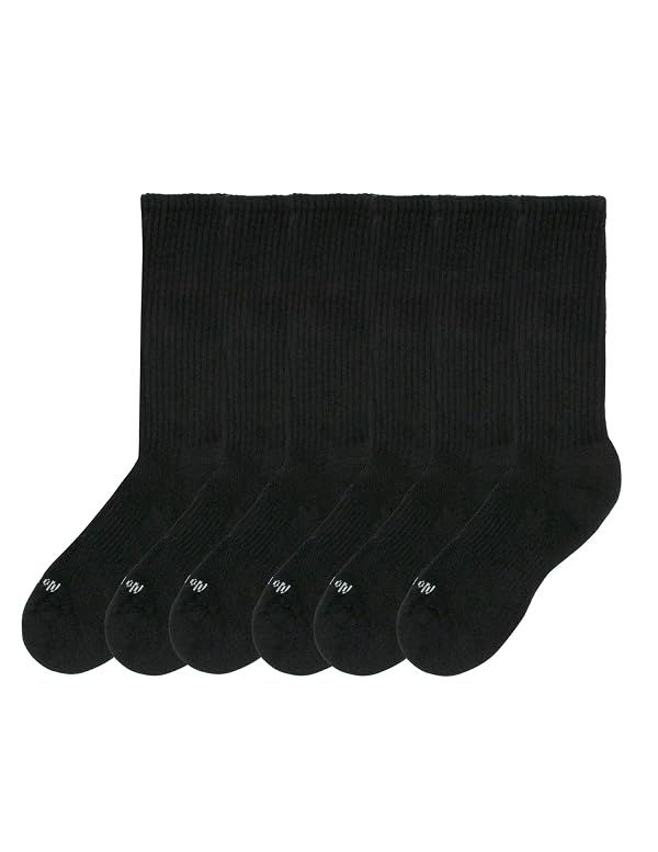 No nonsense Women's Soft & Breathable Cushioned Crew Sock 6 Pair Pack, Black, One Size by no nonsense - Image 3