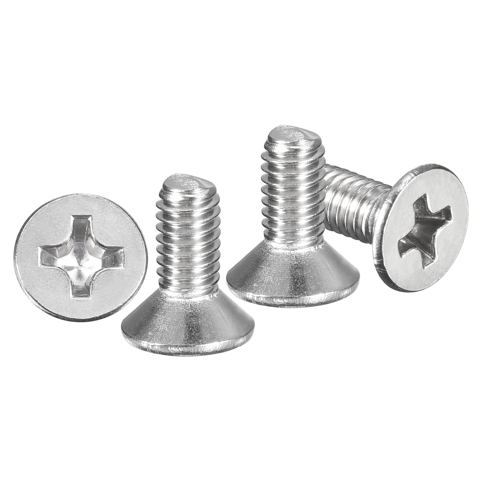 METALLIXITY Phillips Flat Head Machine Screws Bolts (M4-0.7x10) 100Pcs, Stainless Steel 304 Countersunk Cross Screws - for Household Indoor Maintenance Installment DIY, Silver