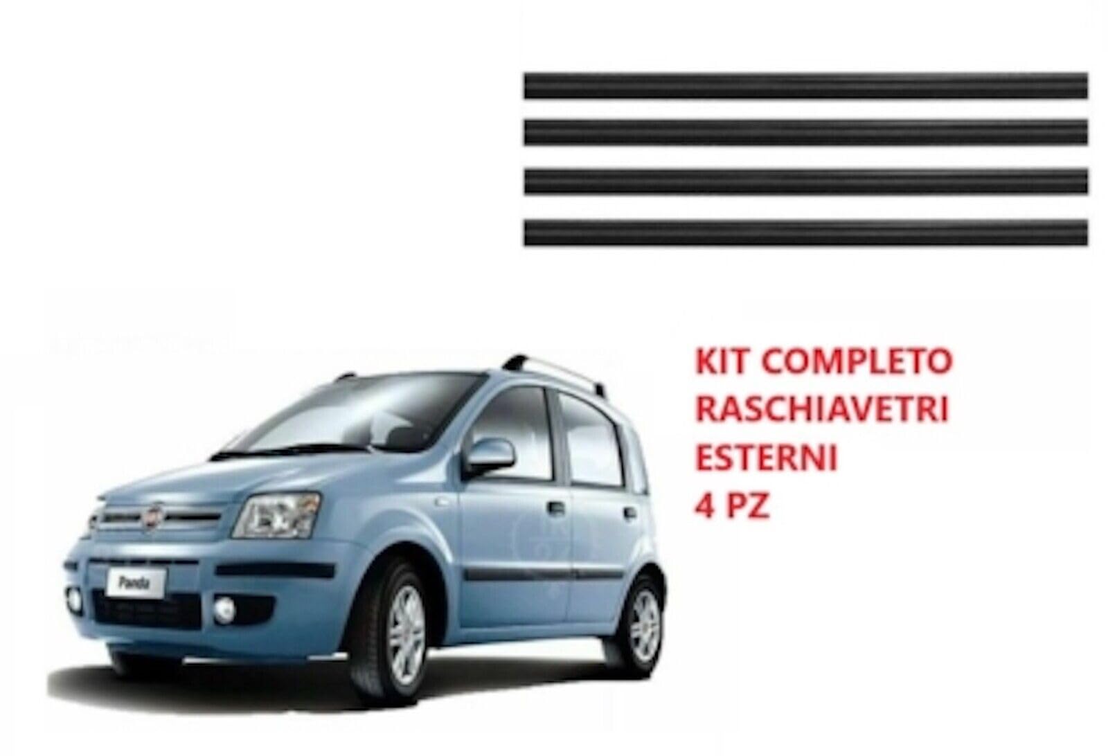 Kit Completo 4 Pezzi Raschiavetro Guarnizione Tenuta Sigillo Esterno Porte compatibile con Fiat Panda 2003-2011