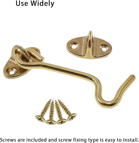 Miniatura 5 de Paquete de 2 pestillos para puerta de granero, cerradura de puerta de granero de 3 pulgadas, cerradura de puerta de cobre grueso sólido resistente,