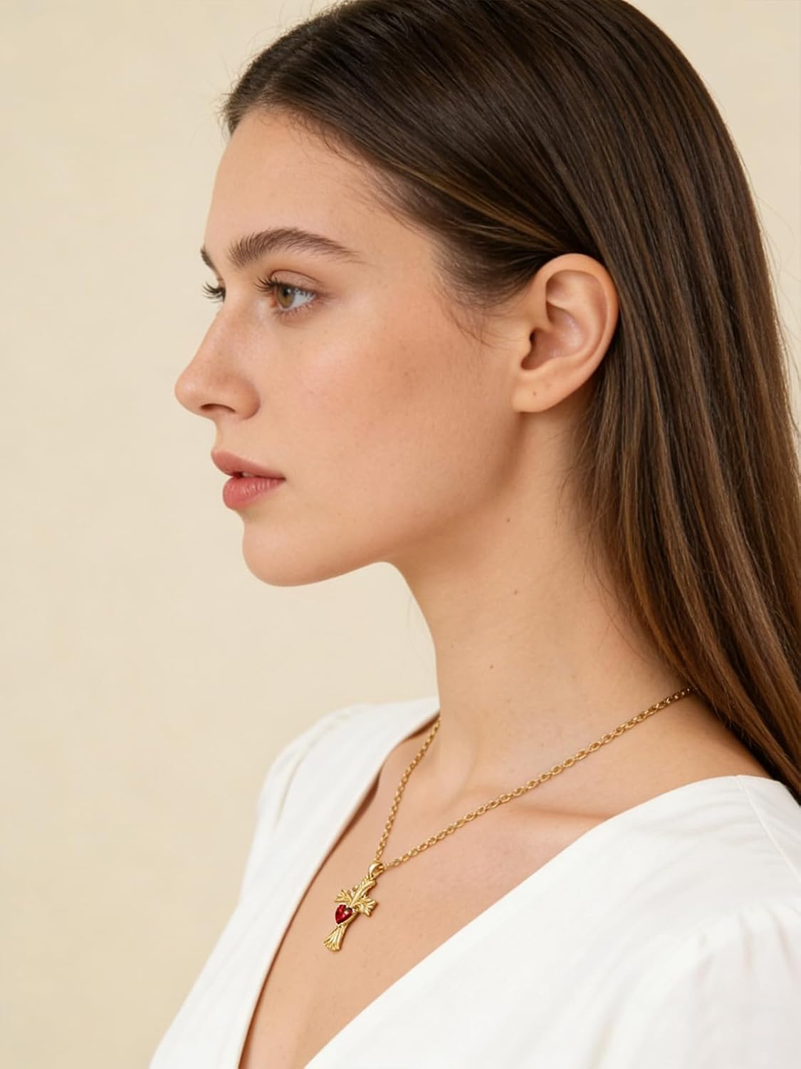 Cross Necklace for Women 14K Gold Tree of Life Cross Pendant with Birthstone Anniversary Birthday Gift for Wife Mom Protection Christian Jewelry Adjustable Chain