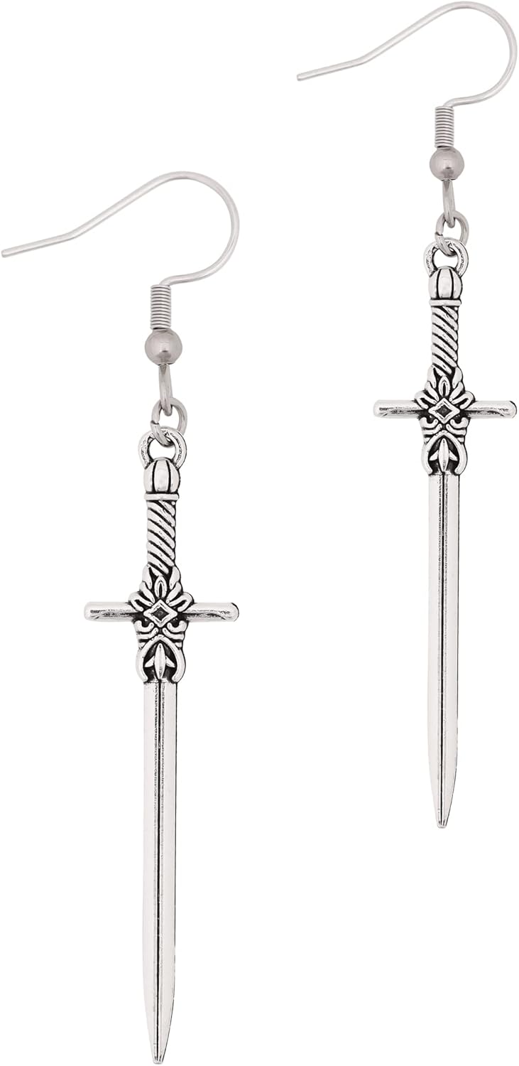 Sacina Gothic Goth Sword Earrings, Dagger Knife Earrings, Halloween Christmas New Year Jewelry Gift For Women, Men