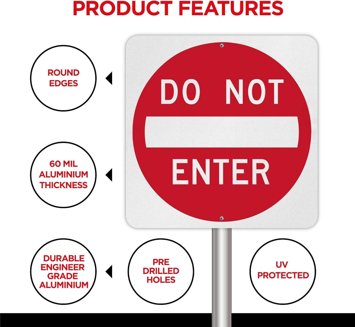 80's U.S.A 『DO NOT ENTER』ロードサイン メタル看板 Olanzu Do Not Enter Sign 30x30 – 80 Mil Heavy-Duty Aluminum, Rust