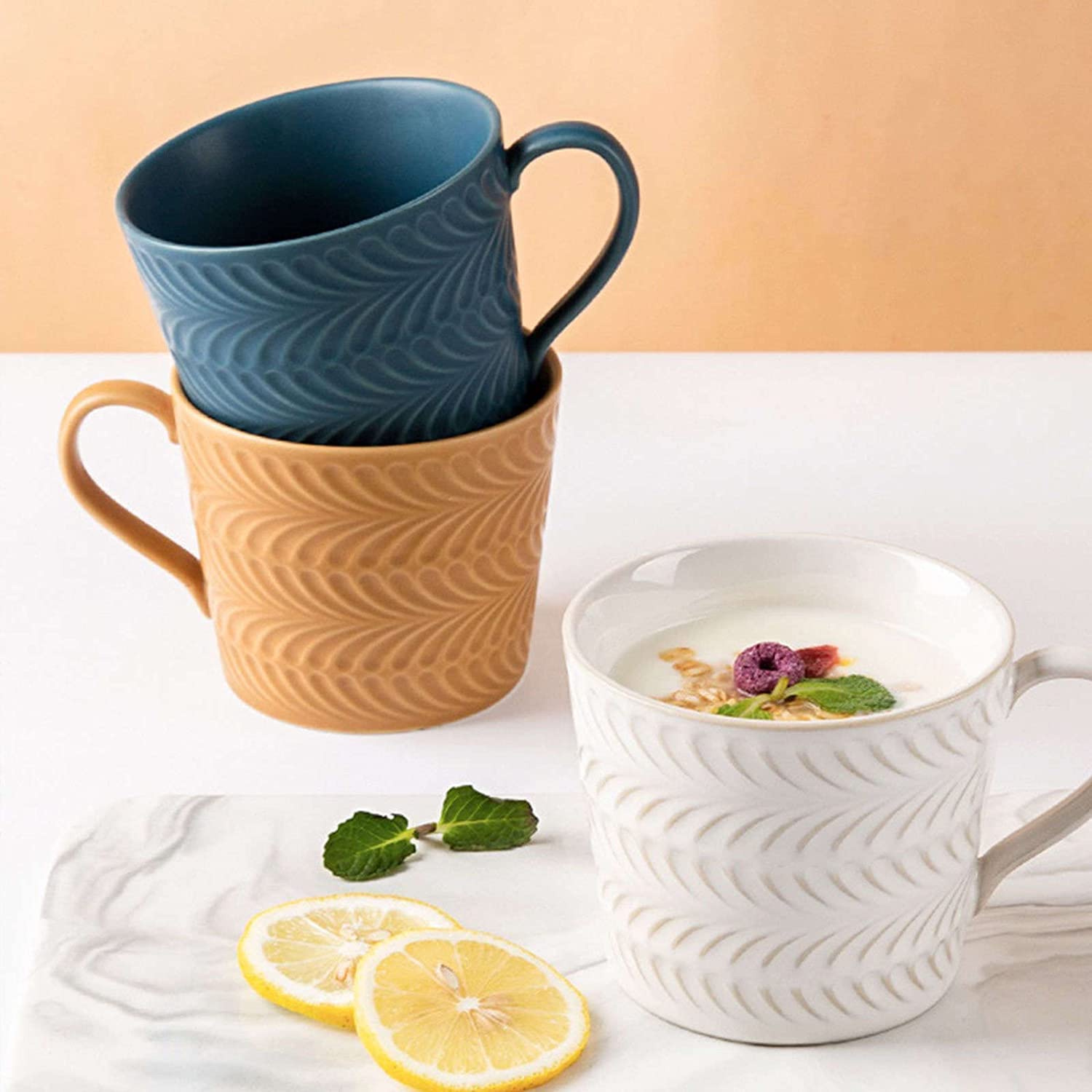 Tasses, tasses, tasses domestiques et commerciales, tasses à café, tasse en céramique de couleur unie de 10,6 oz, tasse à thé en porcelaine, tasse avec poignée, for thé expresso latte cappuccino desse
