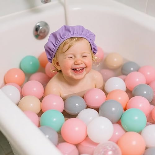 Miniatura 14 de GOGOSO 100 bolas de plástico para bebés y niñas pequeñas para casa de juegos, piscina para bebés, centros de diversión, para bebés, niños, niños 100