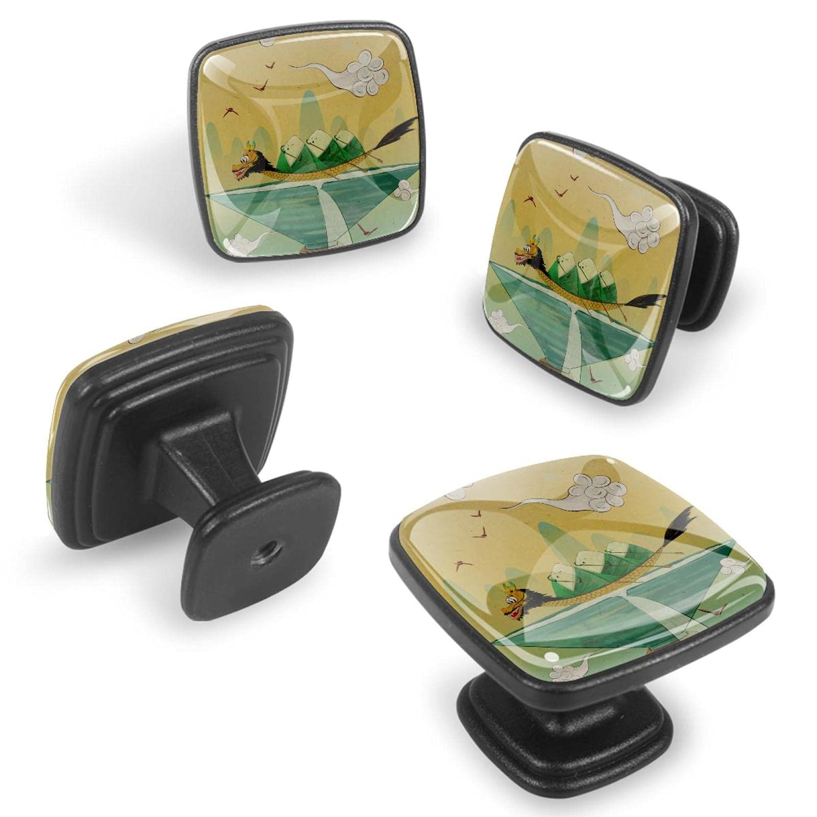 Boutons de tiroir style peinture chinoise pour décorer un meuble de salon