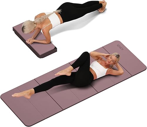 Tapete de yoga plegable extra grueso de 0.32 pulgadas, material POE ecológico, tapete de fitness de diseño antideslizante, tapetes de entrenamiento