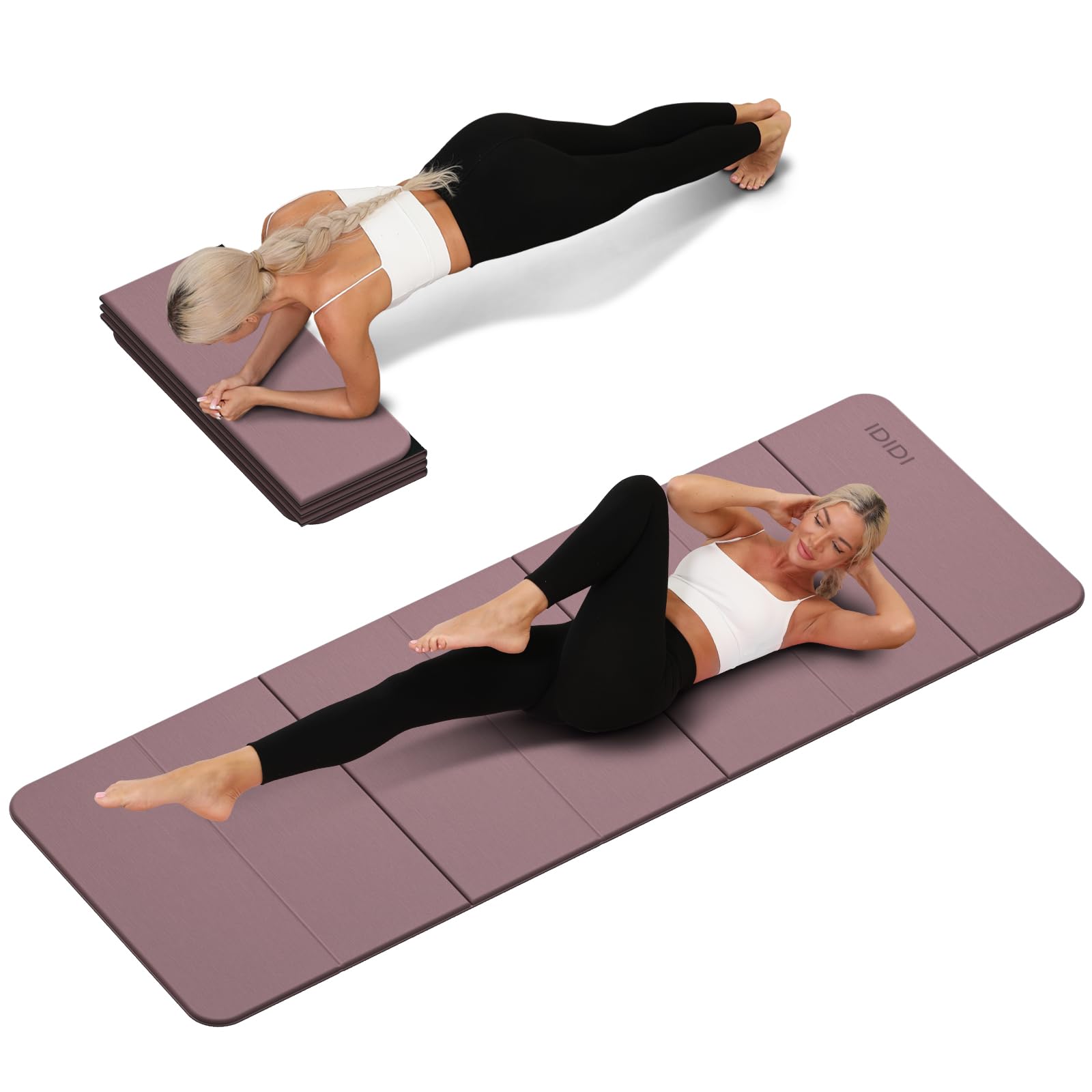 Foldable Yoga Mat Extra Thick 0 32 Inches Eco-Friendly POE Material Non-Slip Design Fitness Mats Multi-Purpose Workout Mats