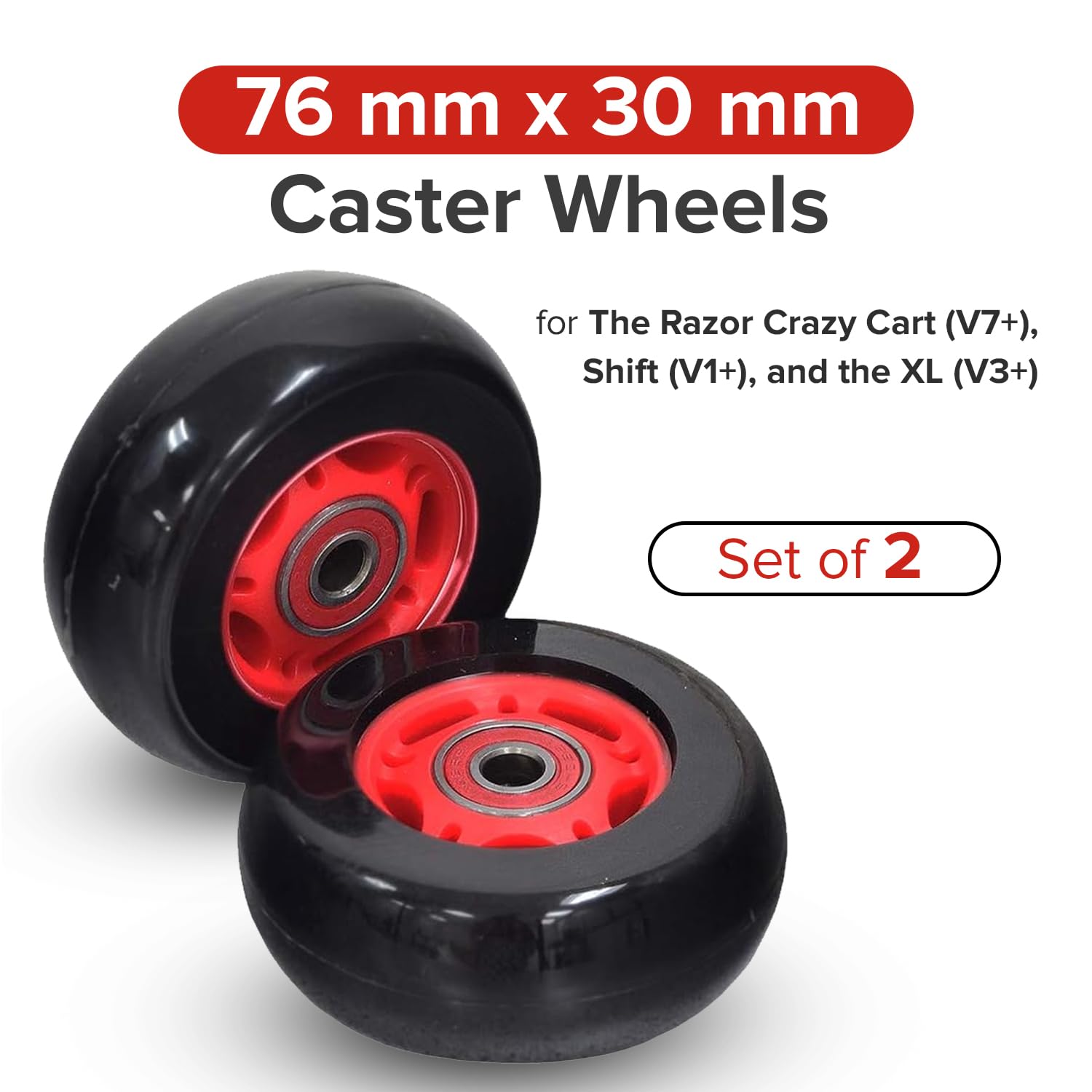 Amazon.com: AlveyTech 76 mm x 30 mm Caster Wheels for the Razor