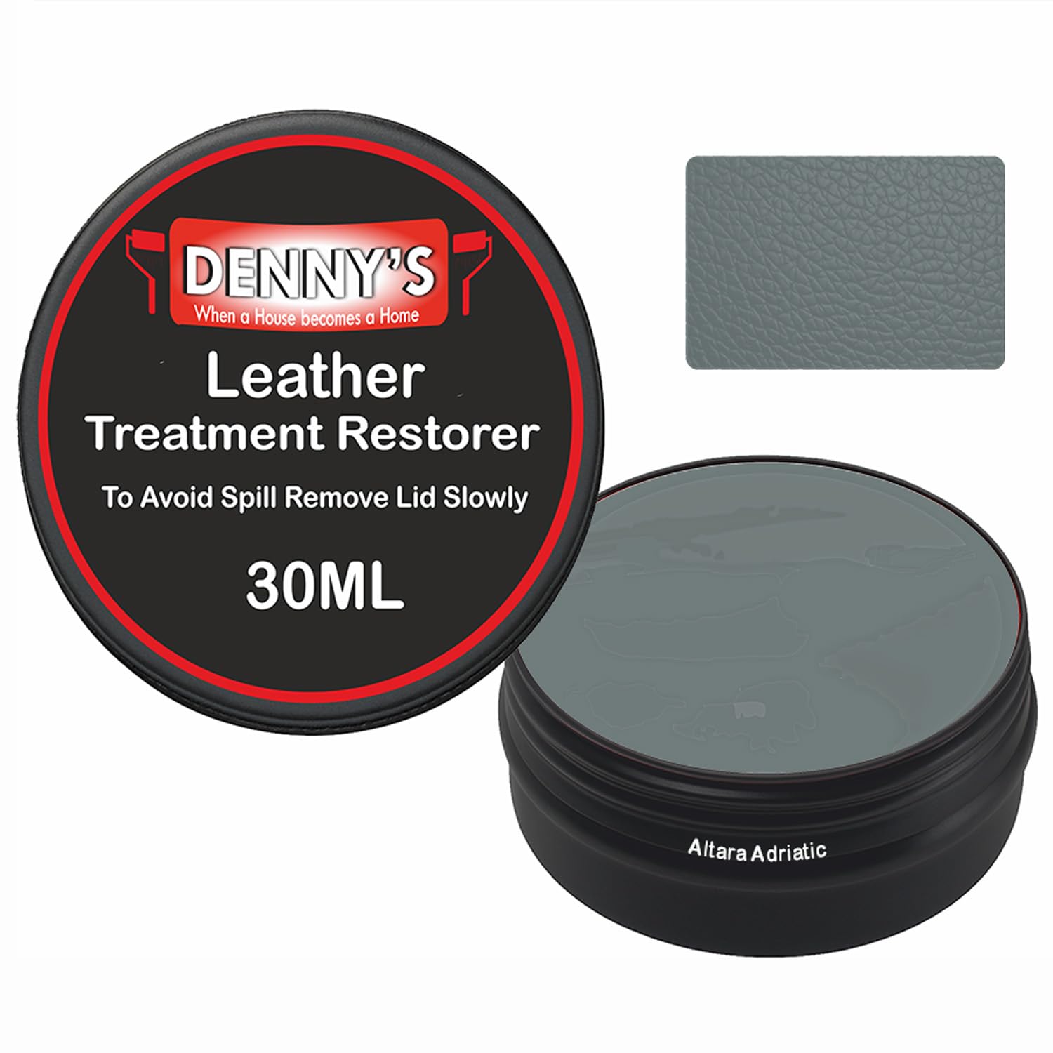 SCOOBYS PAINTS BACK IN THE MIX Leather Colour Restorer Recolouring Balm Repair Treatment for Faded & Worn Absorbent Leather Furniture, Sofas, Chairs (14 Altara Adriatic, 30ML Tin) — image 1