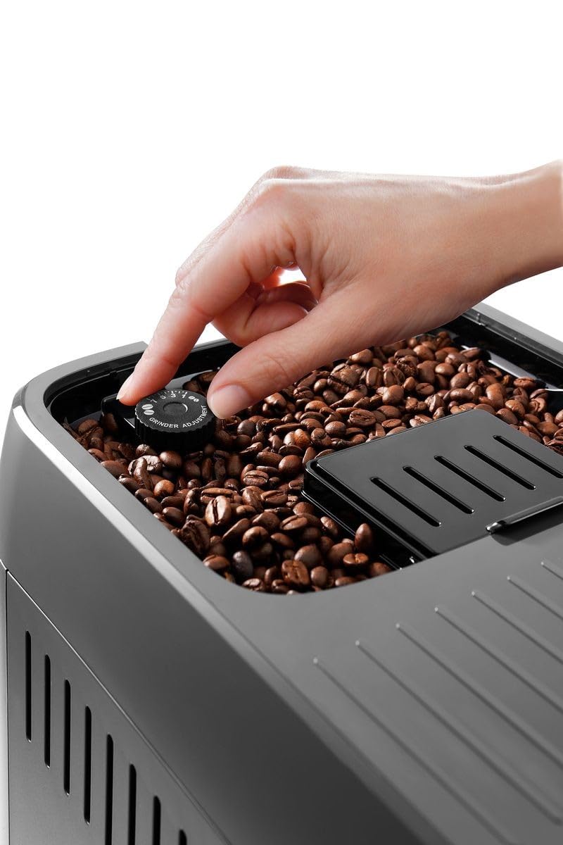 De'Longhi Magnifica Plus ECAM320.61.G, Macchina Caffè Automatica, Sistema LatteCrema Hot per Cappuccino Automatico, 4 Ricette, Display Colorato Soft Touch, Funzione Extra Shot, Funzione x2, Grigio