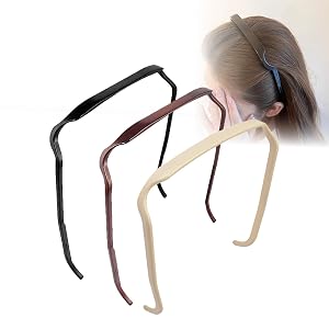 Sunglasses Shape Invisible Hair Hoops-Square Hairband Curly Thick Headband Square Invisible Hairband for Women Men Mixed color 3