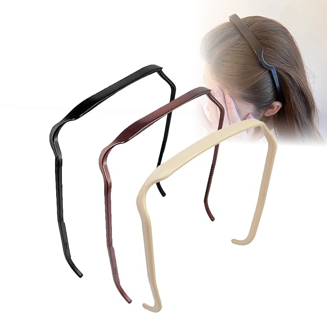 Sunglasses Shape Invisible Hair Hoops-Square Hairband Curly Thick Headband Square Invisible Hairband for Women Men Mixed color 3
