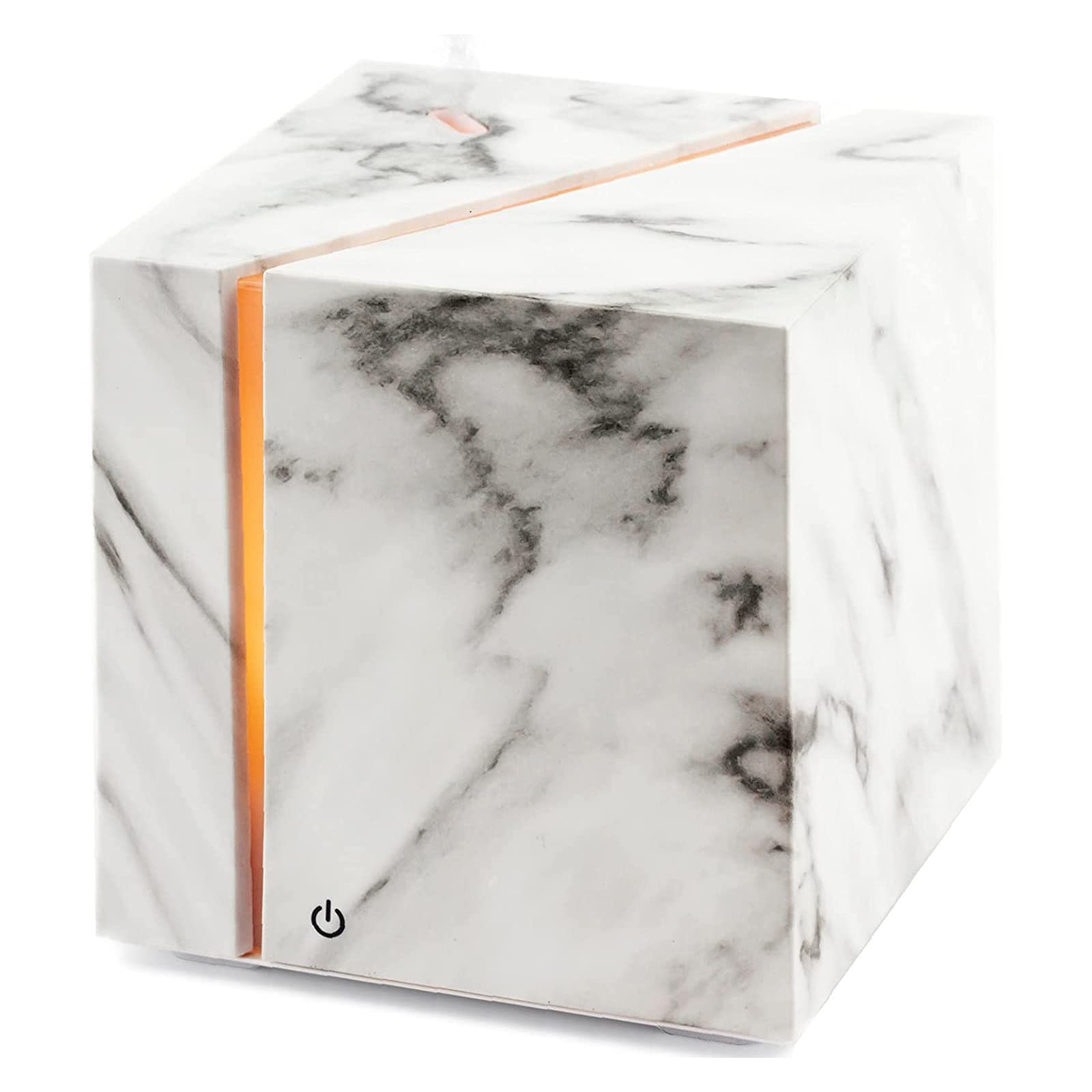Arabest 200ml Essential Oil Diffusers, Premium Cube Marble Grain Aromatherapy Diffuser with Night Light, Ultrasonic Quiet Cool Mist Humidifier with Waterless Auto Shut-off for Home Office (White)